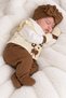 5-Piece Organic Cotton Scallop Collar Filtered Floral Bundle Baby Girl Hospital Discharge Bodysuit Set Boxed - 5