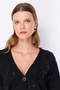 Women's Stoned Flower Embroidered Knitwear Cardigan 10905 Black - 2