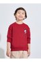 Boys Red Chest Embroidery Oversized Sweatshirt - 3
