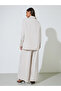 Beige Solid Long Sleeves Shirt and Wide Leg Trousers Set - 5