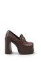 Women's High Heel Loafer 00122003 Brown - 6