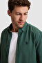 Men's Dark Green Long Sleeve Basic Shirt 50324708-Vr079 - 2