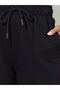 Black Solid Pintuck Details Wide Leg Joggers - 3