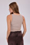 Women's Terry Fabric U-Neck Strappy Basic T-Shirt - 6