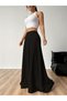 Black Solid A-Line Maxi Skirt - 4