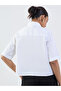قميص أبيض بأكمام قصيرة مطوي بأزرار - 5
