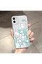 iPhone 11 Compatible Transparent Silicone Case with Flower Pattern Cute Rabbit Design Camera Protection Anti-Shock - 2