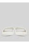 White Solid Open-Toe Slide Slippers - 4