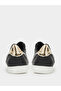 Black Quilted EVA Sneakers with Gold Accents - 4