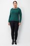 Women's Plus Size Boat Neck Accessory Knitwear Sweater 15361 Nefti - 3