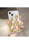 iPhone 15 Compatible Transparent Silicone Case with Yellow Flowers and Cute Rabbit Pattern, Camera Protected, Anti-Impact - 2