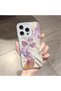 iPhone 16 Pro Compatible Transparent Silicone Case Purple Iris Flower Pattern Camera Protected Anti-Shock Phone Case - 2