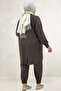 67075 Plus Size Skirt and Piece Detailed Modal Pants Set - Brown - 6