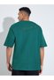 Green Embroidered Crew Neck Oversized T-Shirt - 5