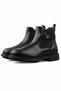 Women's Black Chelsea Boots with Zipper and Rubber Detail, Casual Winter Boots - 4