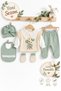 5-Piece Organic Cotton Scallop Collar Filtered Floral Bundle Baby Girl Hospital Discharge Bodysuit Set Boxed - 2