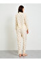Striped Cherry Print Long Sleeve Pajama Set - 5