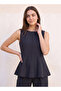 Youth Peplum Top with Pinstripes