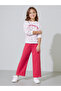 Girls Floral Print Oversized Sweatshirt and Solid Wide leg Joggers Set
