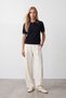 Women's Black Polo Collar Buttoned Knitwear Blouse Alc-X15771 - 4