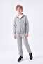 Boy's 3 Thread Plain Basic Zippered Stand Collar Double Pocket 2-Piece Tracksuit Set 4 Pieces - 2