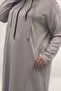 68097 Large Size Modal Tunic with Double Cord Detail - Beige - 2