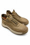 Khaki 100% Leather Men's Casual Sports Shoes |   Eva Sole Full Mold |   Stretchy Smart Laces Full Orthopedic |   Modern Casual Men's Sneaker Shoe Model for Comfortable and Comfortable Daily Use - 2