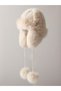 Women's Plush Winter Hat with Earmuffs and Pompom, Fur-Looking Russian Hat, Trendy Hat - 4