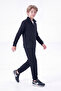 Boy's 3 Thread Plain Basic Zippered Stand Collar Double Pocket 2-Piece Tracksuit Set 4 Pieces - 3