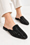 Women's Shiny Stone Detailed, Pointed, Closed-Toe House Slippers