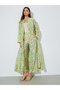 Multi-Color All Over Print Open Front Abaya and Wide Leg Trousers Set