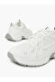 White Mesh Upper lace-up Thick Sole sneakers - 3