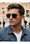 Gold Square Frame Sunglasses