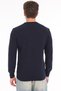 Navy Blue Men's 100% Cotton Zigzag Knit Patterned Crew Neck Knitwear Sweater Trist-1204 - 3