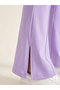 Teen Girls Lilac Solid High-Rise Leggings with Front Slit - 3