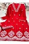 Red Rayon Cotton Top Bottom - FFT5817 | Red-Size:3XL-46-Inches - 4