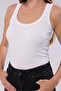 Women's Terry Fabric U-Neck Strappy Basic T-Shirt - 5