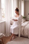 Amora Maternity and Postpartum Dressing Gown and Nightgown Set with Straps - 3
