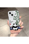iPhone 14 Compatible Camera Protected Anti-Shock Aesthetic Print Patterned Transparent Silicone Case - 2