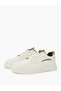 Off White Lace-Up Minimal Casual Sneakers - 2