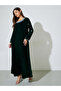 Dark Green Rhinestone Embellished Velvet Jalabiya - 3