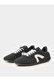 Black PU Lace-Up Sports Sneakers - 2
