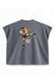 Muay Thai Teep Printed Boxy Oversize Sleeveless T-Shirt - Anthracite - 2