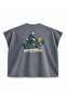 Morning Ride Printed Boxy Oversize Sleeveless Biker T-Shirt - Anthracite - 2