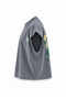 Boxy Oversize Sleeveless T-Shirt with Bull Carrying a Sandbag Printed on It - Anthracite - 3