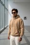 Men's Beige Hooded Sweatshirt - 2