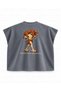 Antik Sporcu and Bull Printed Boxy Oversize Sleeveless T-Shirt - Anthracite - 2