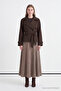 Short Brown Trench Coat with Shoulder Epaulettes 14265 - 2