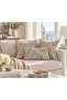 Textured Ecru-Beige Embroidered Cushion Cover 30X50 cm - 2