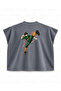 Naruto Might Guy Taijutsu Kick Printed Boxy Oversize Sleeveless T-Shirt - Anthracite - 2